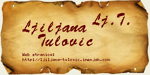 Ljiljana Tulović vizit kartica